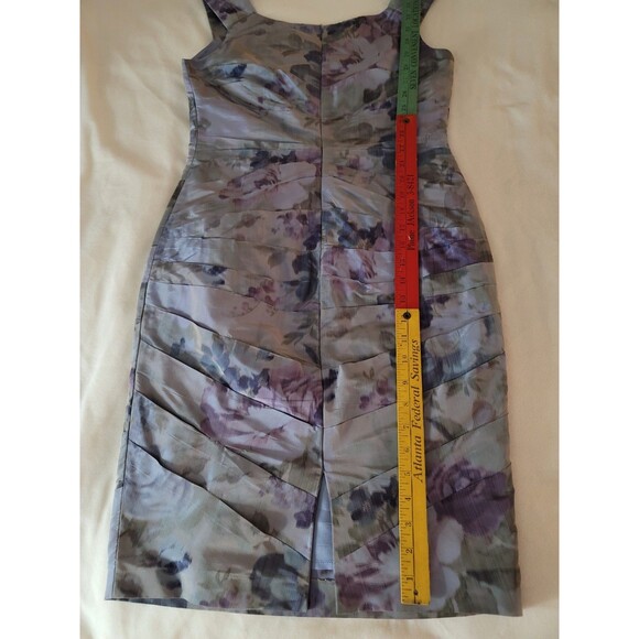 Peruvian Connection Cocktail Dress  Size 4  Gray/Lavender  Sleek Figure-Skimming - Picture 11 of 12